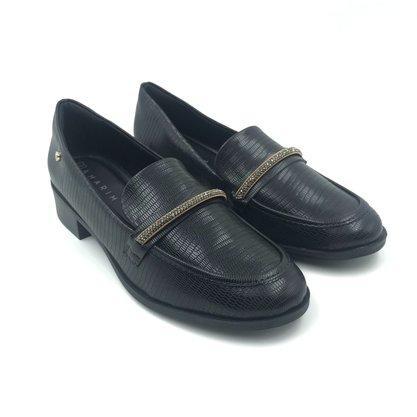 Sapato Ramarim Mocassim com Brilho Preto 2416102