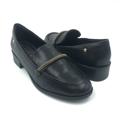 Sapato Ramarim Mocassim com Brilho Preto 2416102