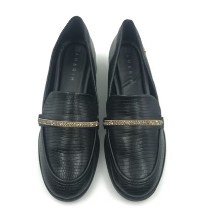 Sapato Ramarim Mocassim com Brilho Preto 2416102