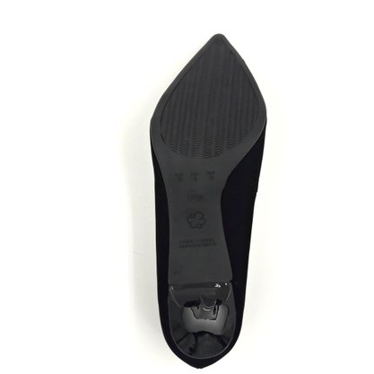 Sapato Scarpin Bebecê Preto Nobuck Bico Fino 7010-104