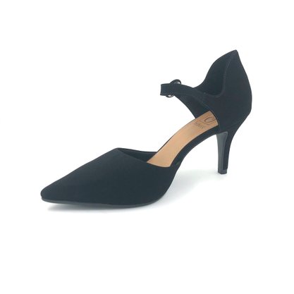 Sapato Scarpin Bebecê Preto Nobuck Bico Fino 7060-255