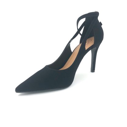 Sapato Scarpin Bebecê Salto Fino Nobuck Preto 9420-105