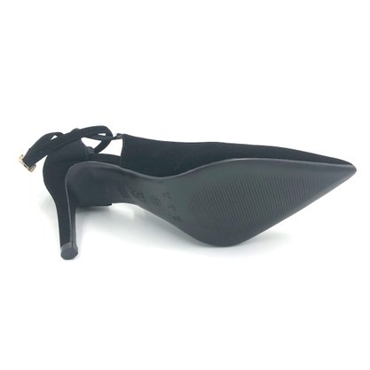 Sapato Scarpin Bebecê Salto Fino Nobuck Preto 9420-105