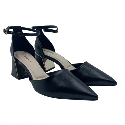 Sapato Scarpin Bebecê Salto Grosso Preto 3862604