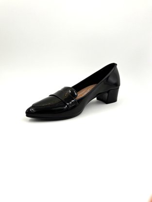 Sapato Scarpin Beira Rio Salto Baixo Bico Fino Preto