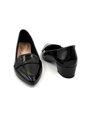 Sapato Scarpin Beira Rio Salto Baixo Bico Fino Preto