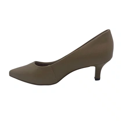 Sapato Scarpin Dakota Couro Salto Baixo Bege 9381