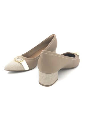 Sapato Scarpin Piccadilly Bege Bico Fino 739005