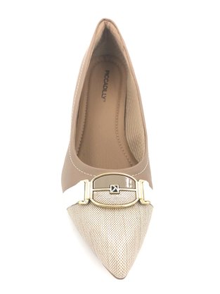 Sapato Scarpin Piccadilly Bege Bico Fino 739005
