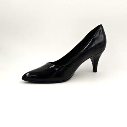 Sapato Scarpin Piccadilly Preto Verniz Bico Fino
