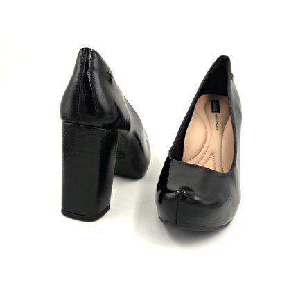 Sapato Scarpin Preto Dakota Meia Pata Salto Grosso