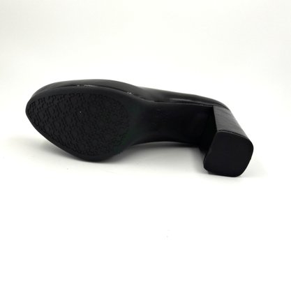 Sapato Scarpin Preto Dakota Meia Pata Salto Grosso
