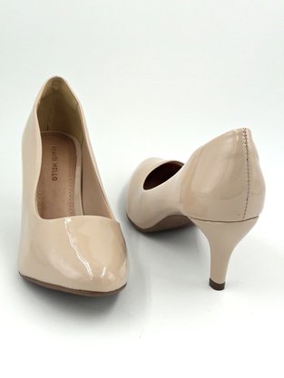 Sapato Scarpin Verniz Bege Renata Mello 7494.55210