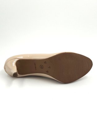 Sapato Scarpin Verniz Bege Renata Mello 7494.55210