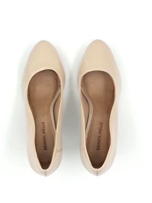 Sapato Scarpin Verniz Bege Renata Mello 7494.55210