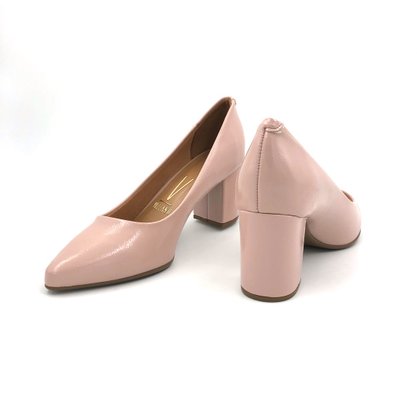 Sapato Scarpin Vizzano Verniz Rosa Salto Grosso