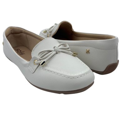 Sapato Softli Mocassim com Laço Off White 10009