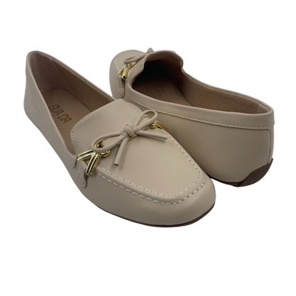 Sapato Sua Cia Mocassim com Detalhe em Laço Bege 15907