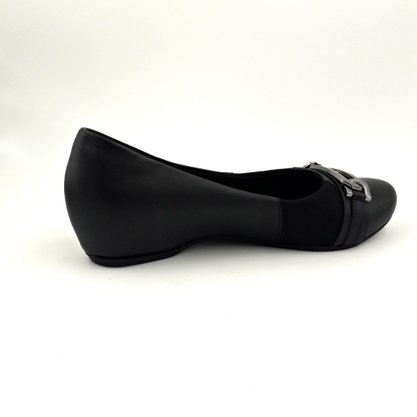 Sapato Usaflex Preto de Couro Com proteção do Joanete