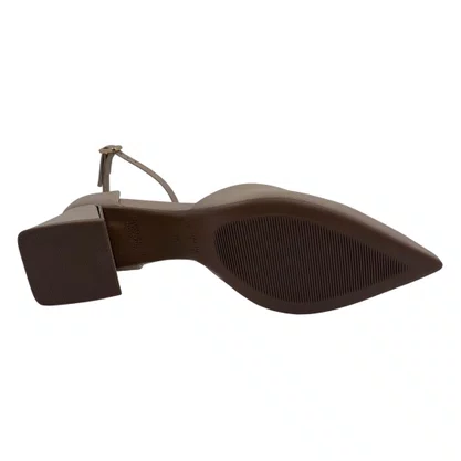 Scarpin Bebecê Nude Salto Grosso Confortável Elegante 3862604