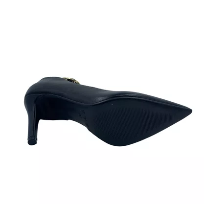 Scarpin Bebecê Preto Salto Alto Fino Bico Fino 9430290