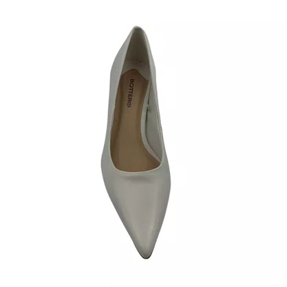 Scarpin Couro Bottero Salto Baixo Off White 377401