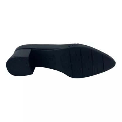 Scarpin Couro Ramarim Comfort Salto Baixo Preto 2662101