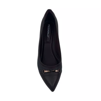 Scarpin Piccadilly Marrom 739099 Salto Bloco Baixo