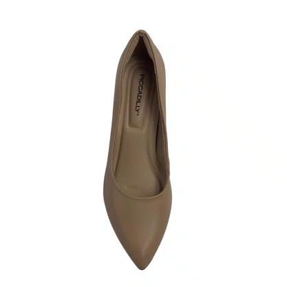 Scarpin Piccadilly Nude 745035 Salto Médio