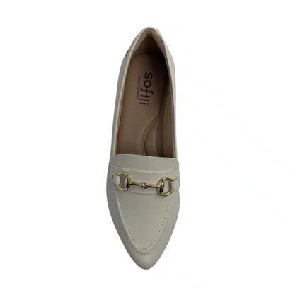 Scarpin Softli Off White 10457 Salto Bloco Conforto