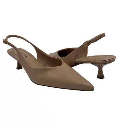 Slingback Couro Bottero Salto Baixo Nude 377424