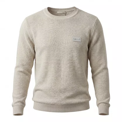 Suéter Tricot Sallo Slim Bege 0006
