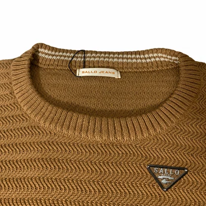 Suéter Tricot Sallo Slim Caqui 0005