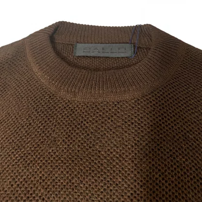 Suéter Tricot Sallo Slim Marrom 0012