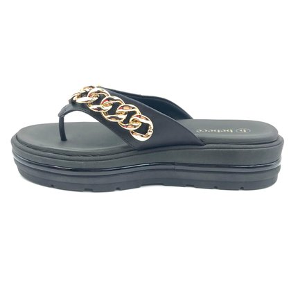 Tamanco Bebecê Flat Form com Corrente Preto 2230408