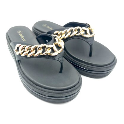 Tamanco Bebecê Flat Form com Corrente Preto 2230408