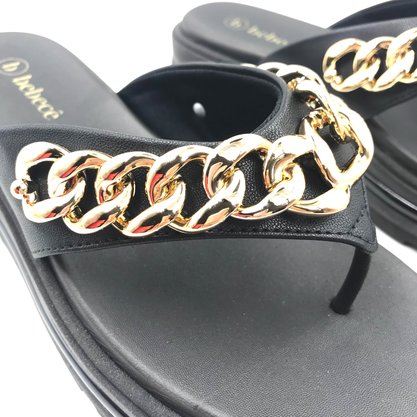 Tamanco Bebecê Flat Form com Corrente Preto 2230408