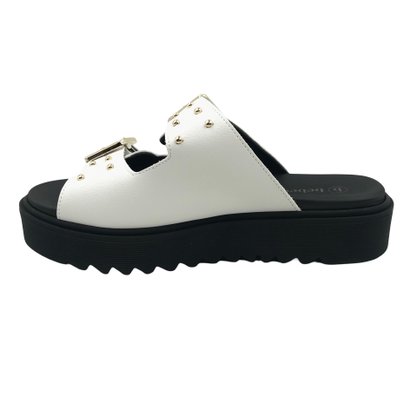 Tamanco Bebecê Flat Form com Fivela Branco 2218491