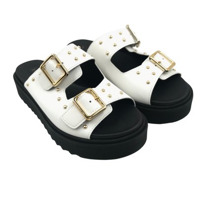 Tamanco Bebecê Flat Form com Fivela Branco 2218491