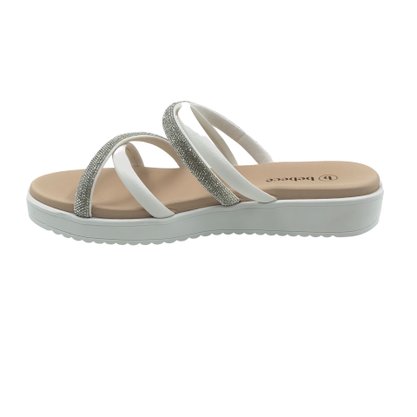 Tamanco Bebecê Flat Form com Strass Branco 2289716