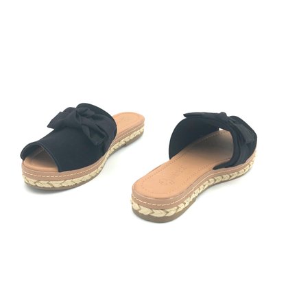 Tamanco Bebecê Flatform Preto Com Laço Sola com Cordas