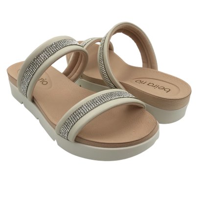 Tamanco Beira Rio Papete com Brilho Off White 8387536