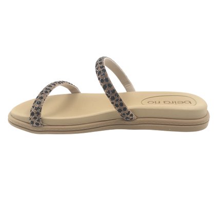 Tamanco Beira Rio Papete com Strass Nude 8488105