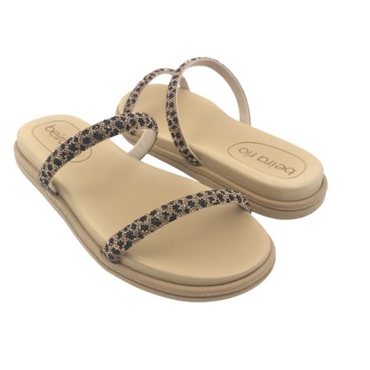 Tamanco Beira Rio Papete com Strass Nude 8488105