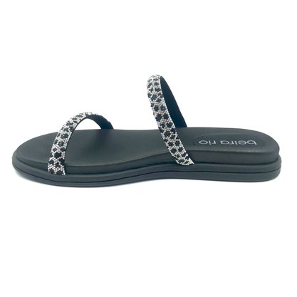 Tamanco Beira Rio Papete com Strass Preto 8488105