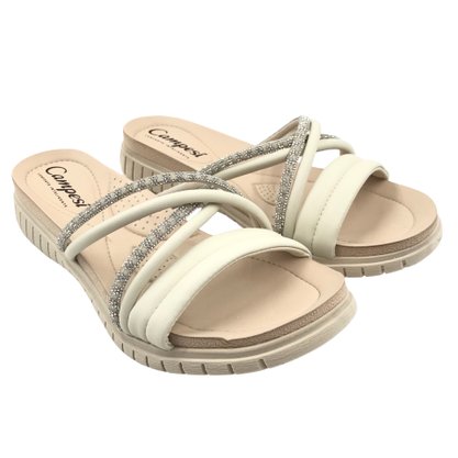 Tamanco Campesí Anatômico com Brilho Off White 221