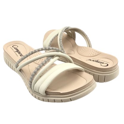 Tamanco Campesí Anatômico com Brilho Off White 221