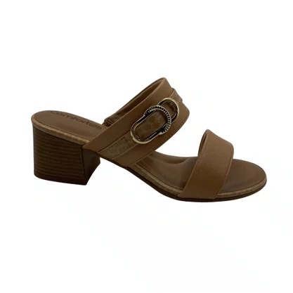 Tamanco Comfortflex Bege Salto Bloco 6cm 2656301