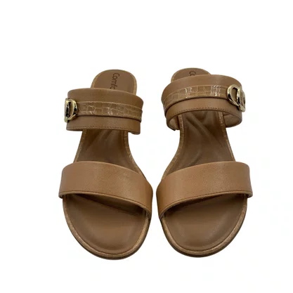 Tamanco Comfortflex Bege Salto Bloco 6cm 2656301
