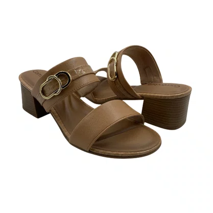Tamanco Comfortflex Bege Salto Bloco 6cm 2656301